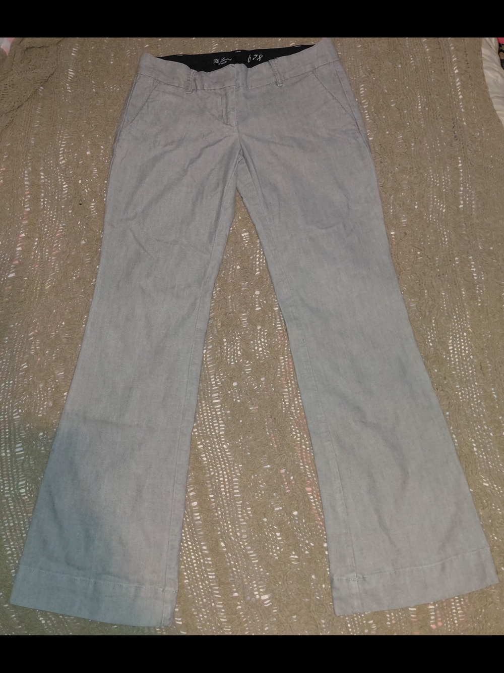The Limited Denim 678 Light Grey Wide Leg Trouser Flare Pants Low Rise Size 6